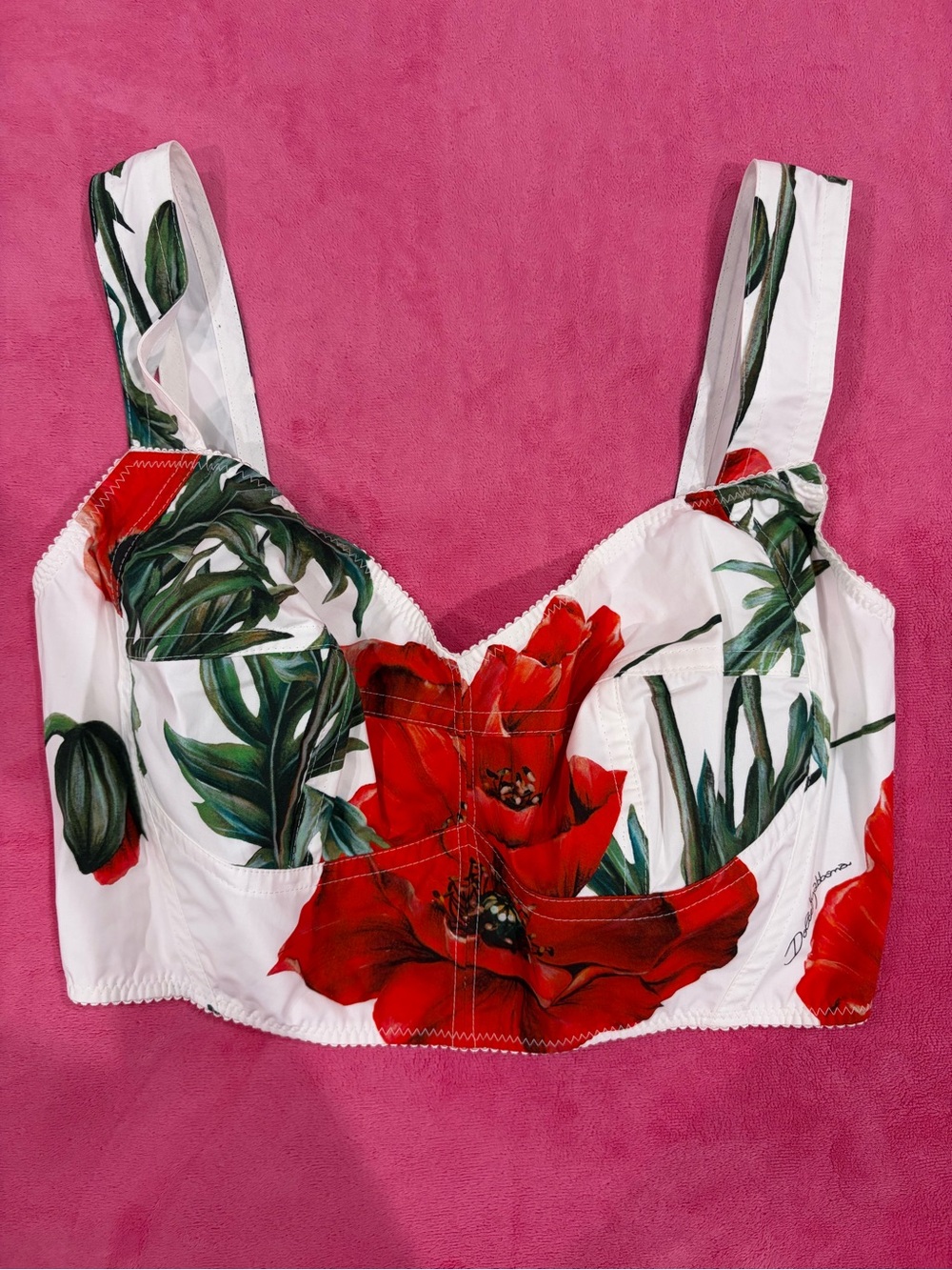 Dolce & Gabbana - Unused Poppy Flower Soft Corset Top